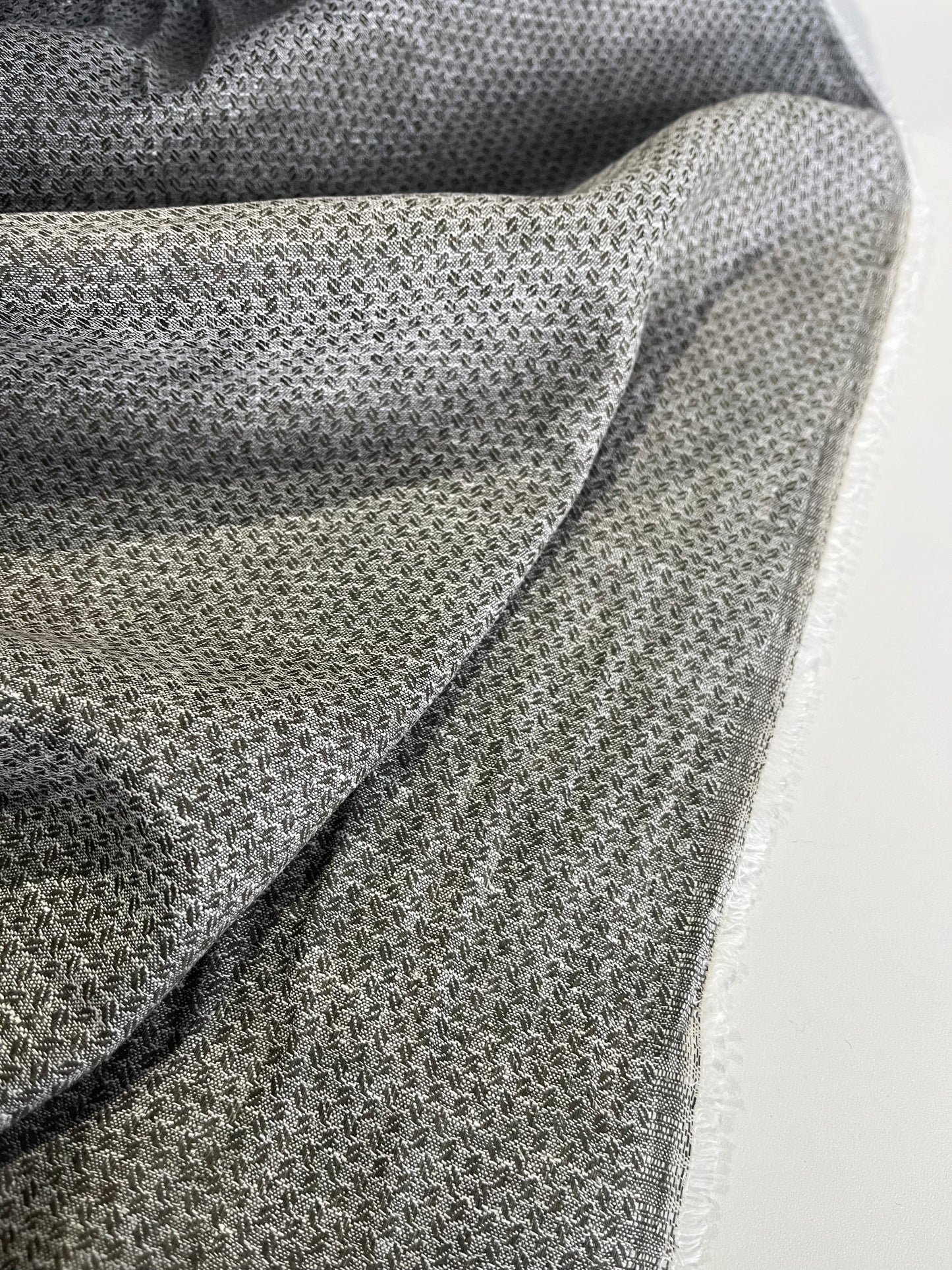 BAKU 013 midweight linen/cotton jacquard khaky