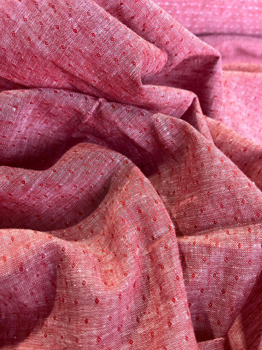 BAKU 014 midweight linen/cotton jacquard terre cuite