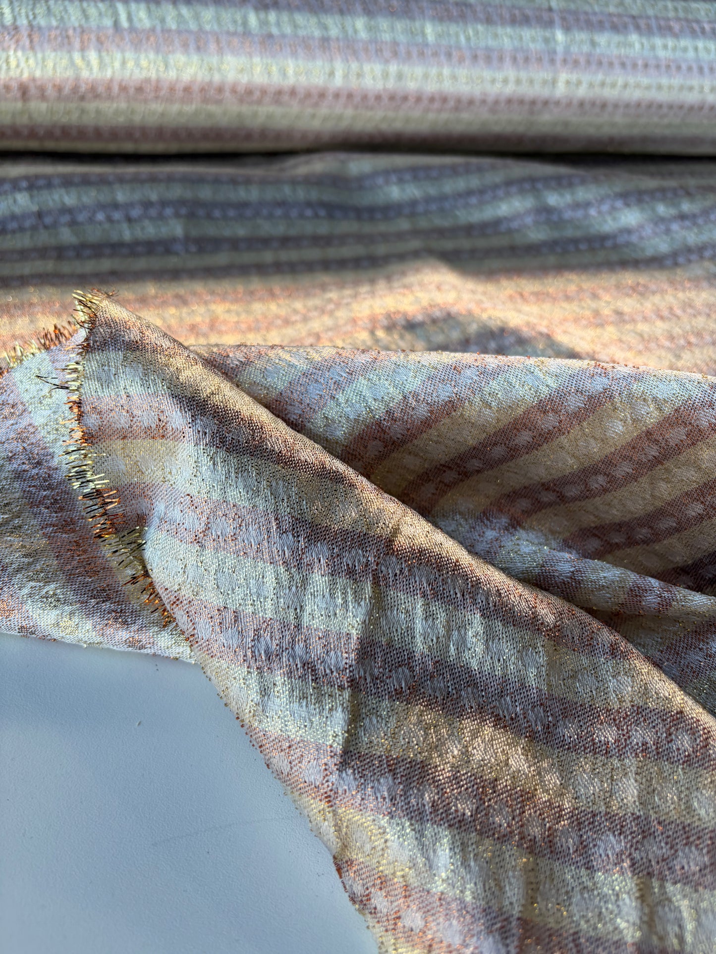 RALPH 001 sand/gold light jacquard stripes