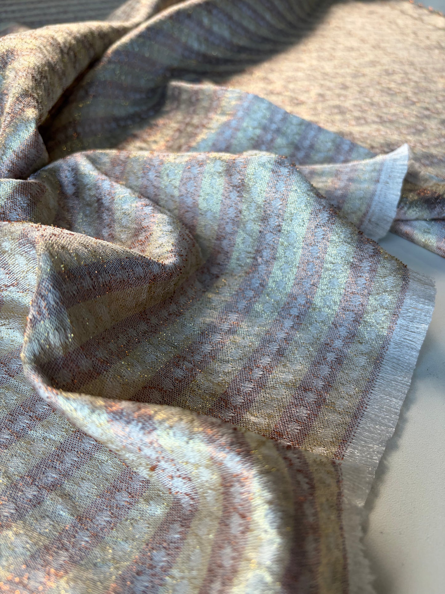 RALPH 001 sand/gold light jacquard stripes