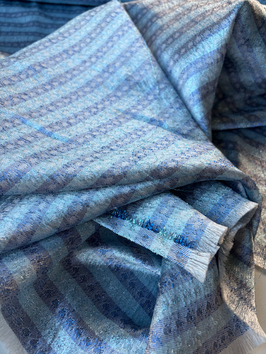 RALPH 002 blue/silver light jacquard stripes