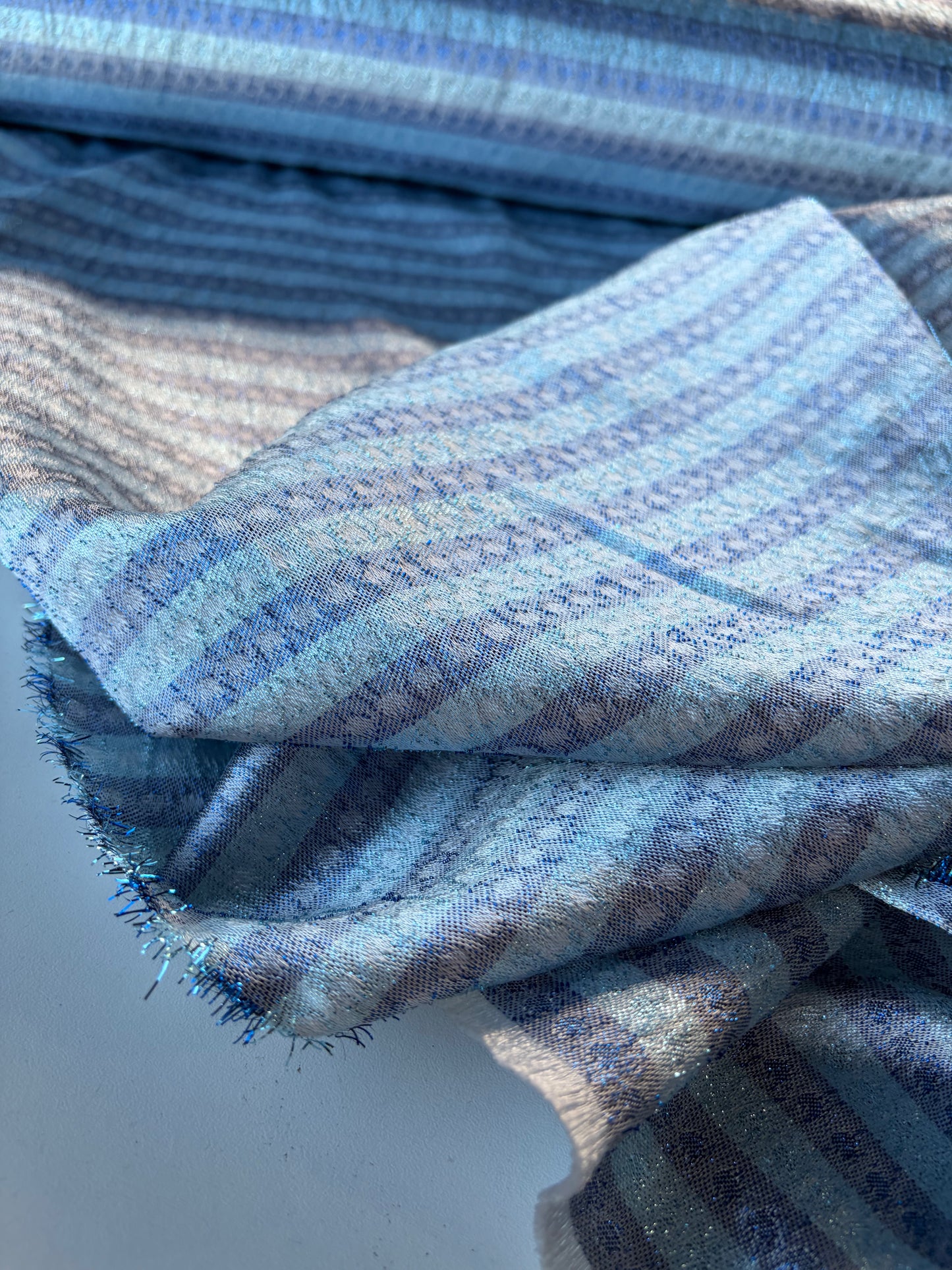 RALPH 002 blue/silver light jacquard stripes