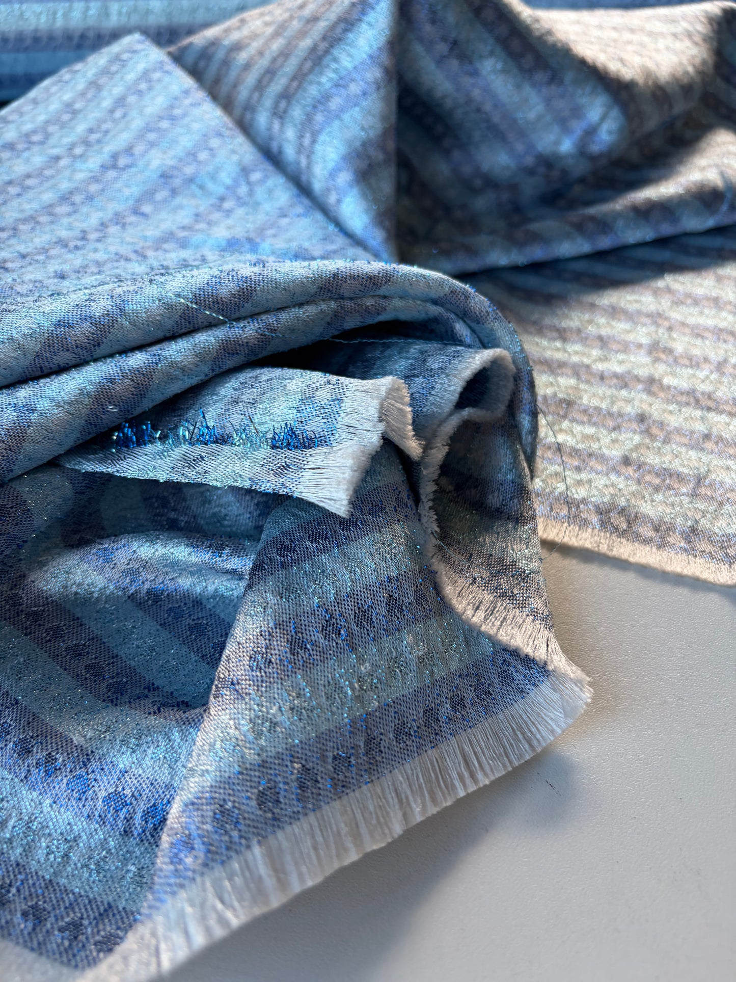 RALPH 002 blue/silver light jacquard stripes