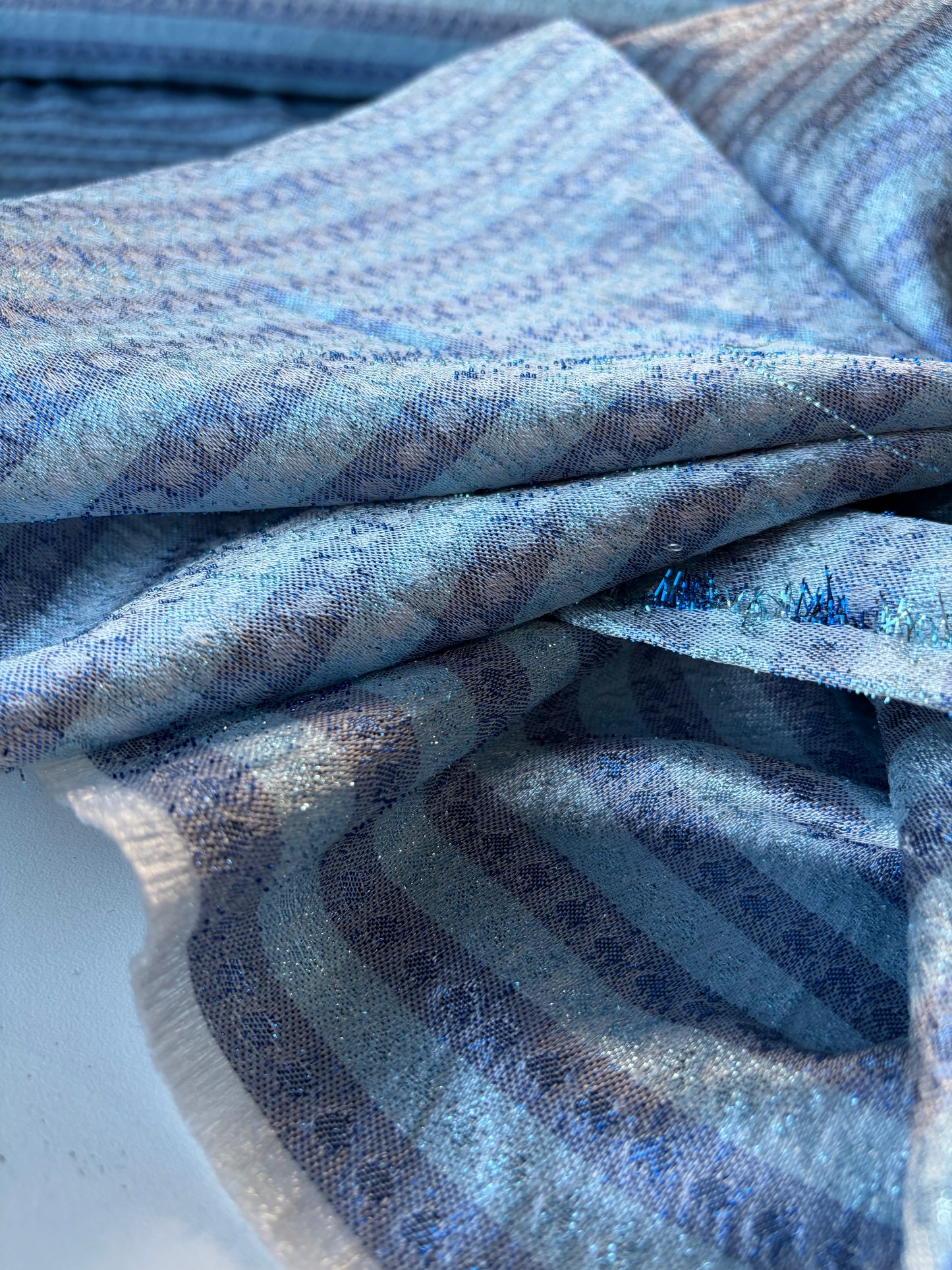 RALPH 002 blue/silver light jacquard stripes