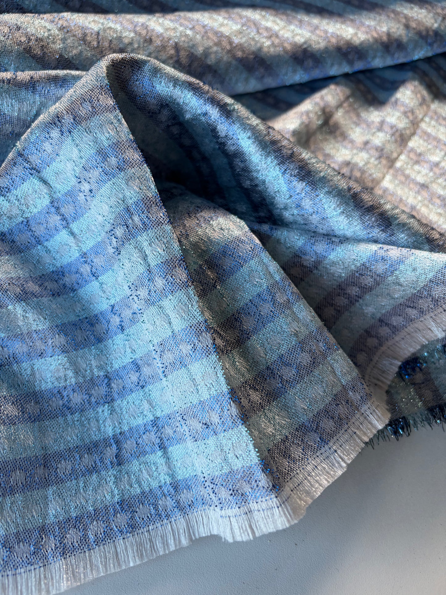 RALPH 002 blue/silver light jacquard stripes