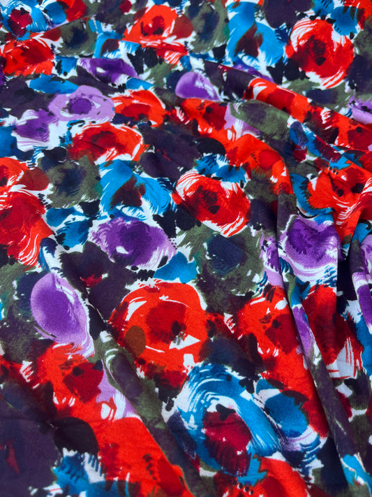EUDINE 003 jersey viscose elasthane red print