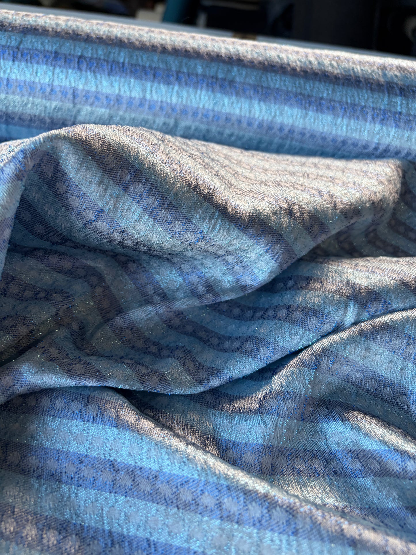 RALPH 002 blue/silver light jacquard stripes