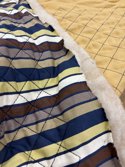 VIC 027 double face striped quilted puffer cotton inside
