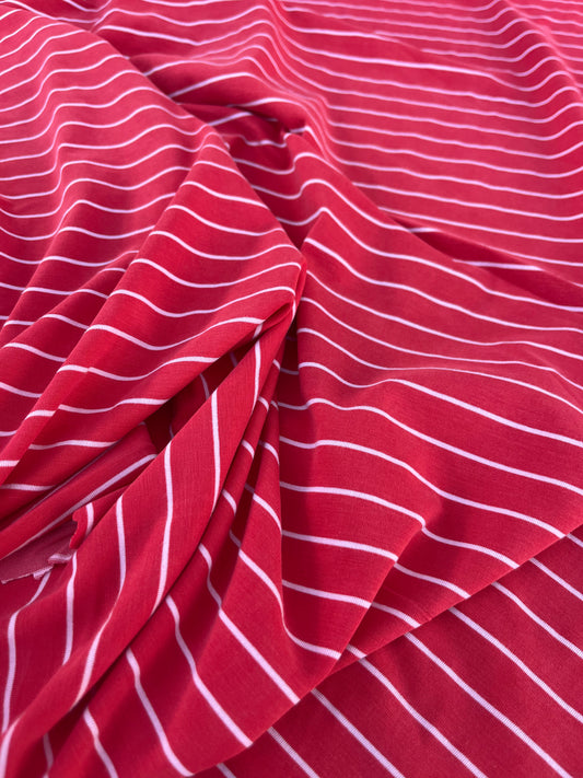 EUDINE 004 viscose jersey red stripes