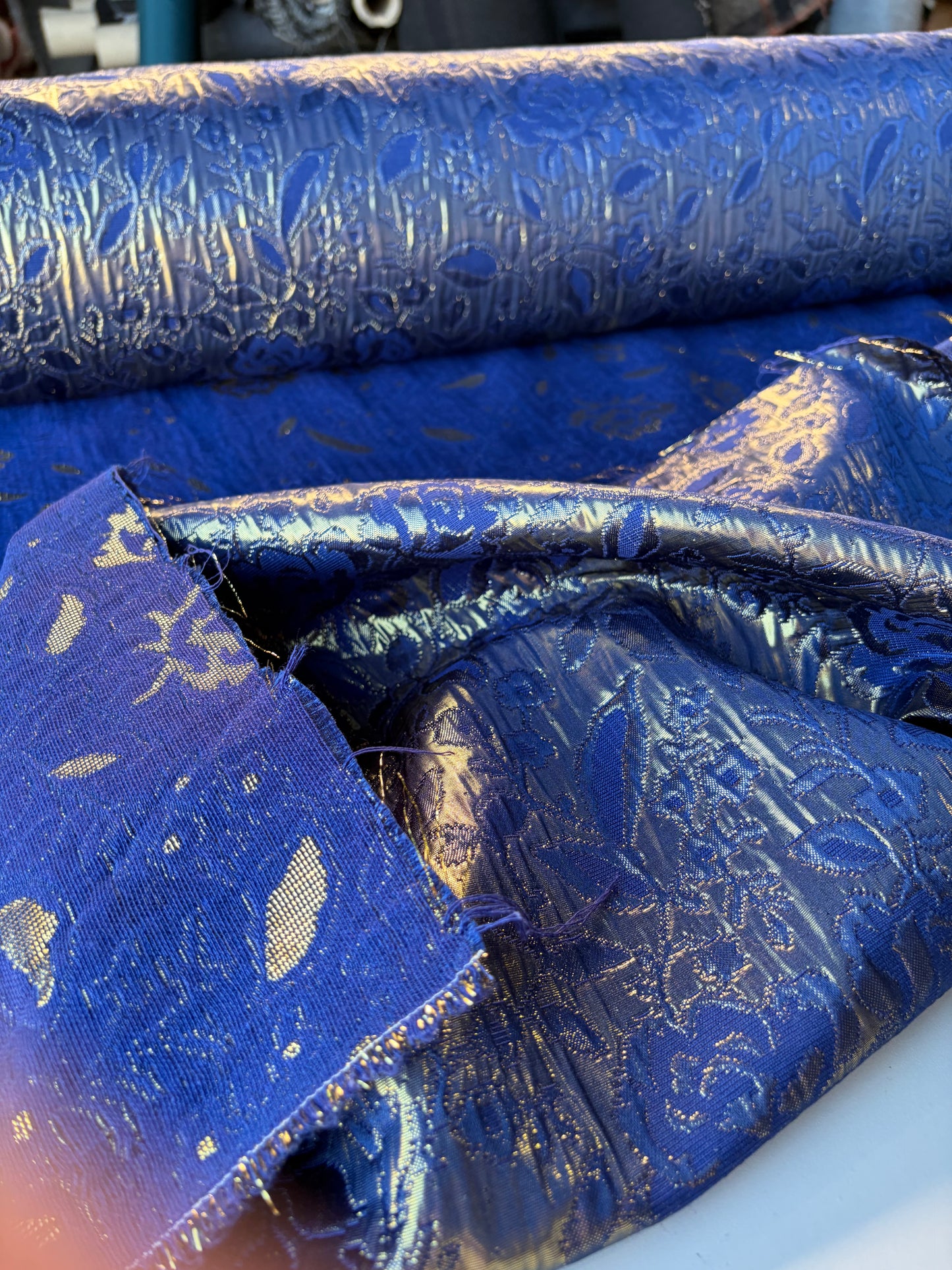 RALPH 004 indigo/gold cotton jacquard