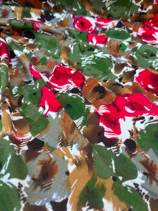 EUDINE 005 jersey viscose elasthane green print