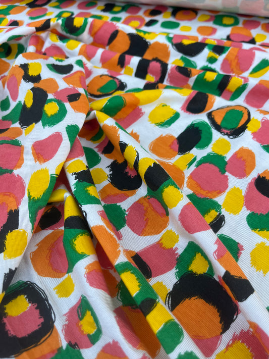 EUDINE 007 jersey viscose elasthane yellow/pink print