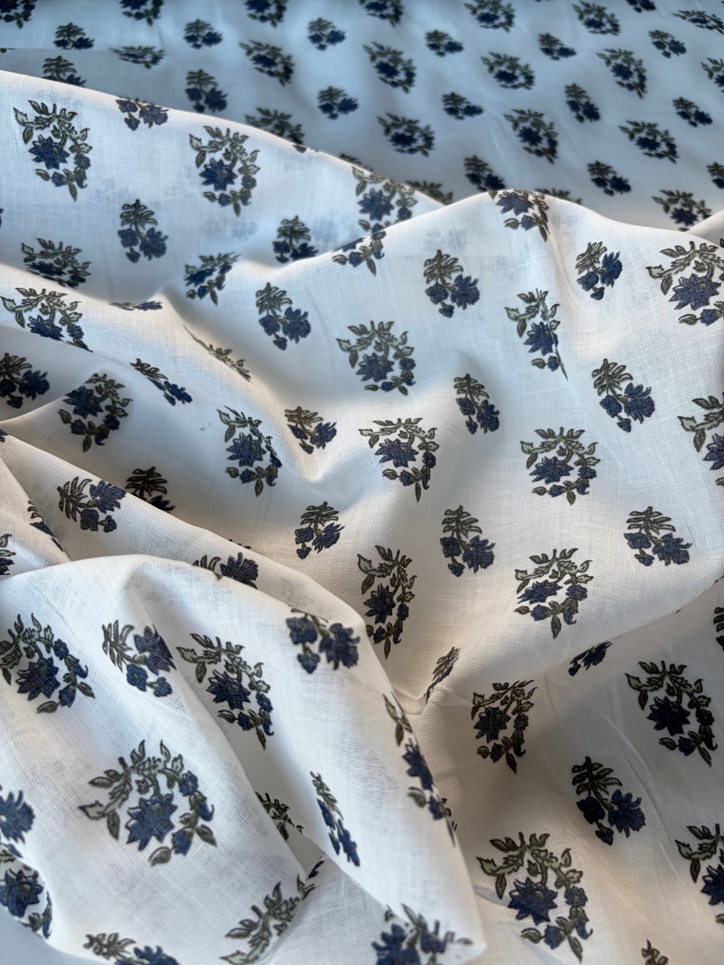 RALPH 005 cotton voile indigo flowers