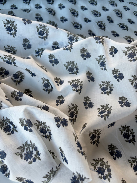 PC RALPH 005 cotton voile indigo flowers