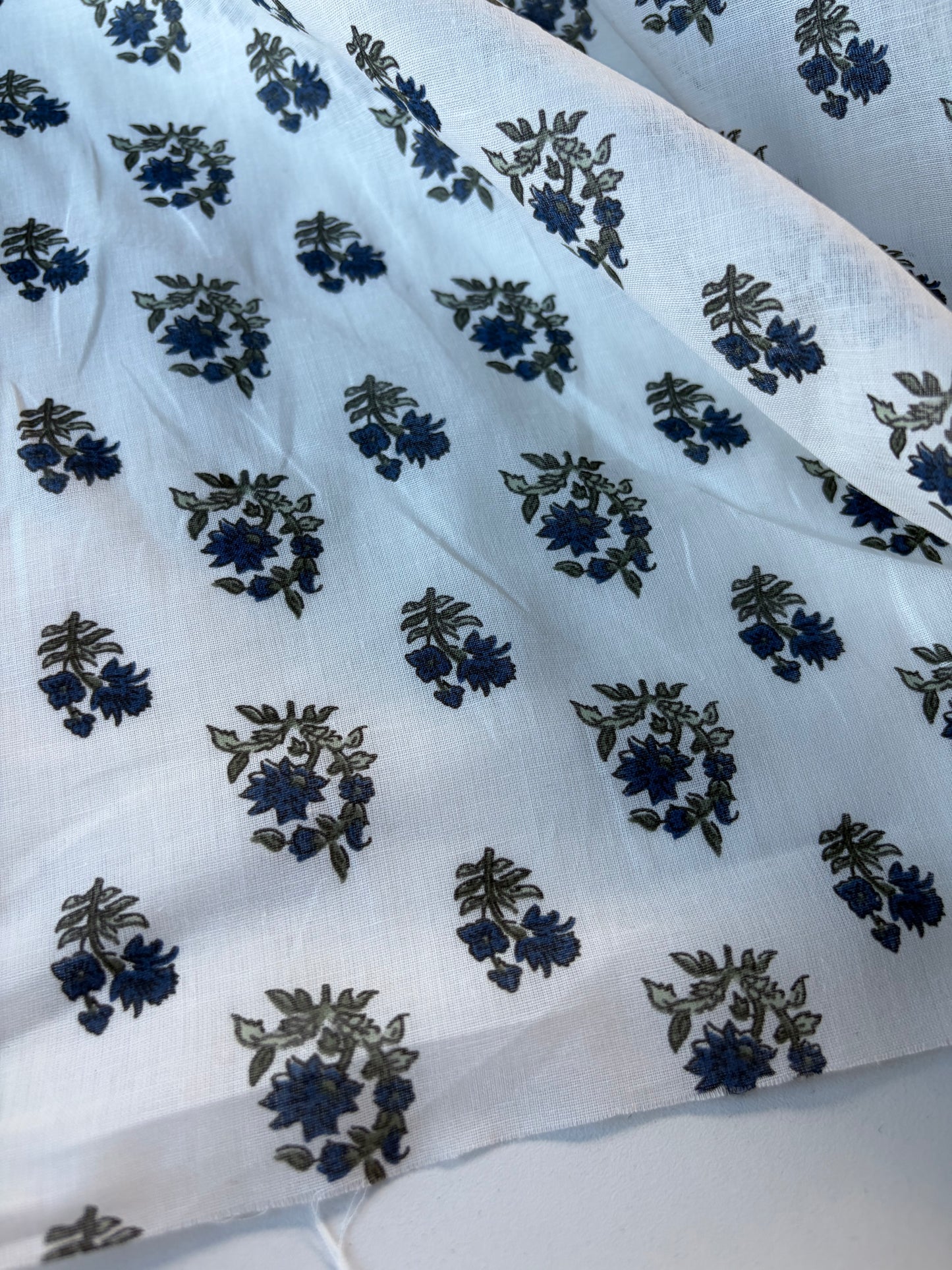 RALPH 005 cotton voile indigo flowers