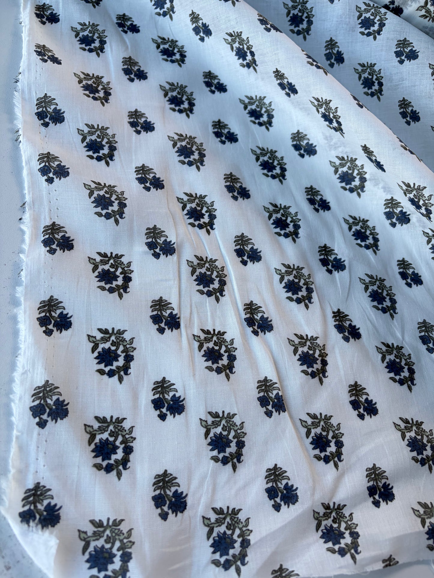 RALPH 005 cotton voile indigo flowers
