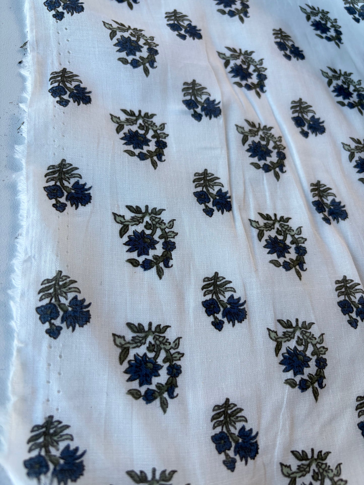 RALPH 005 cotton voile indigo flowers