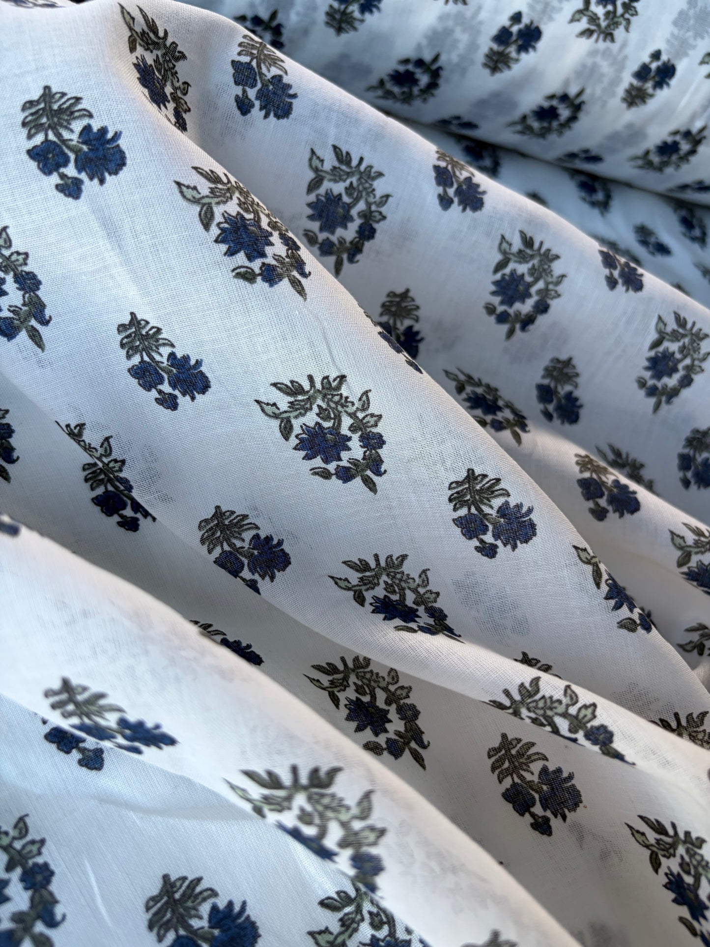 RALPH 005 cotton voile indigo flowers