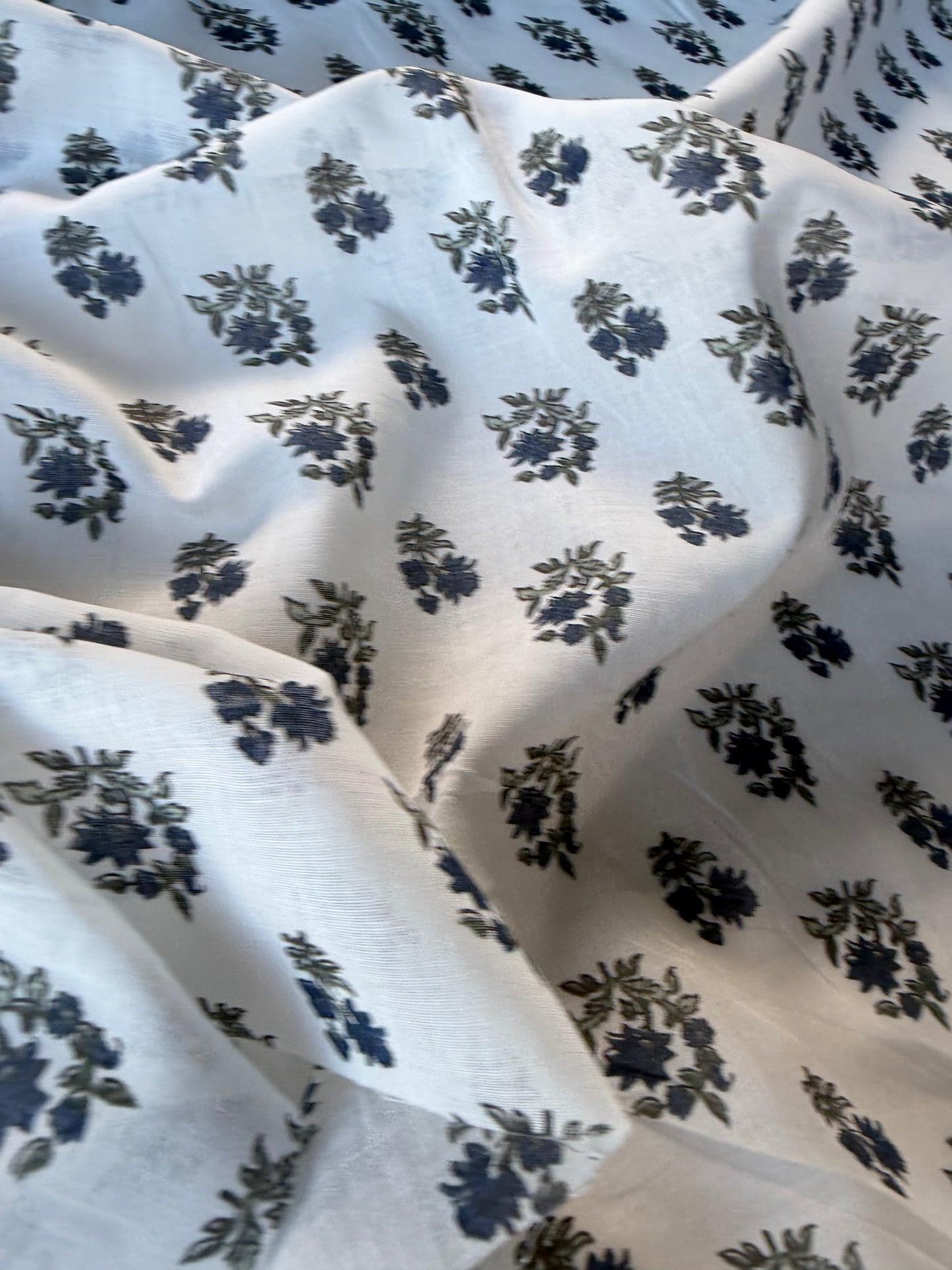 RALPH 005 cotton voile indigo flowers