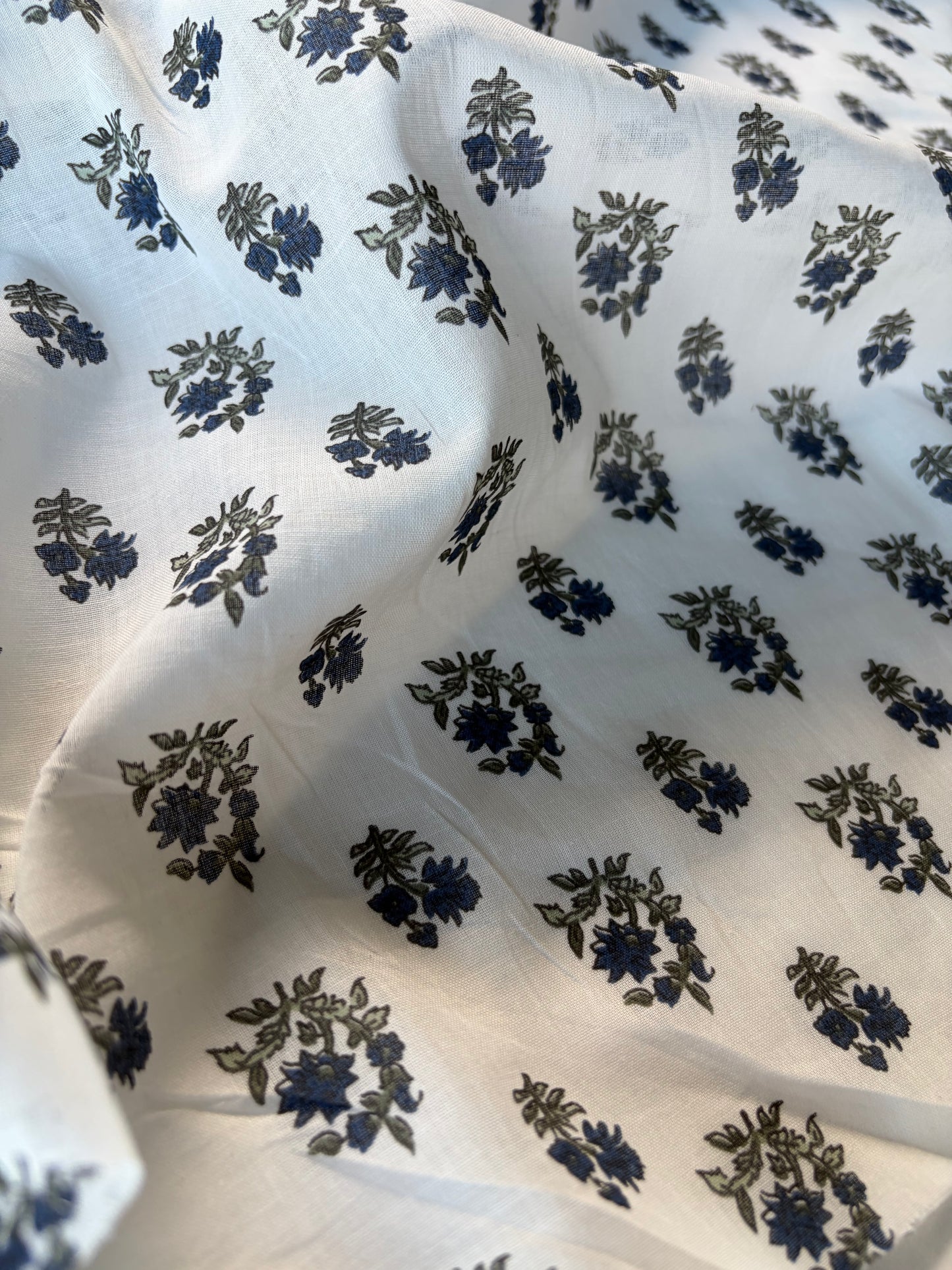 RALPH 005 cotton voile indigo flowers