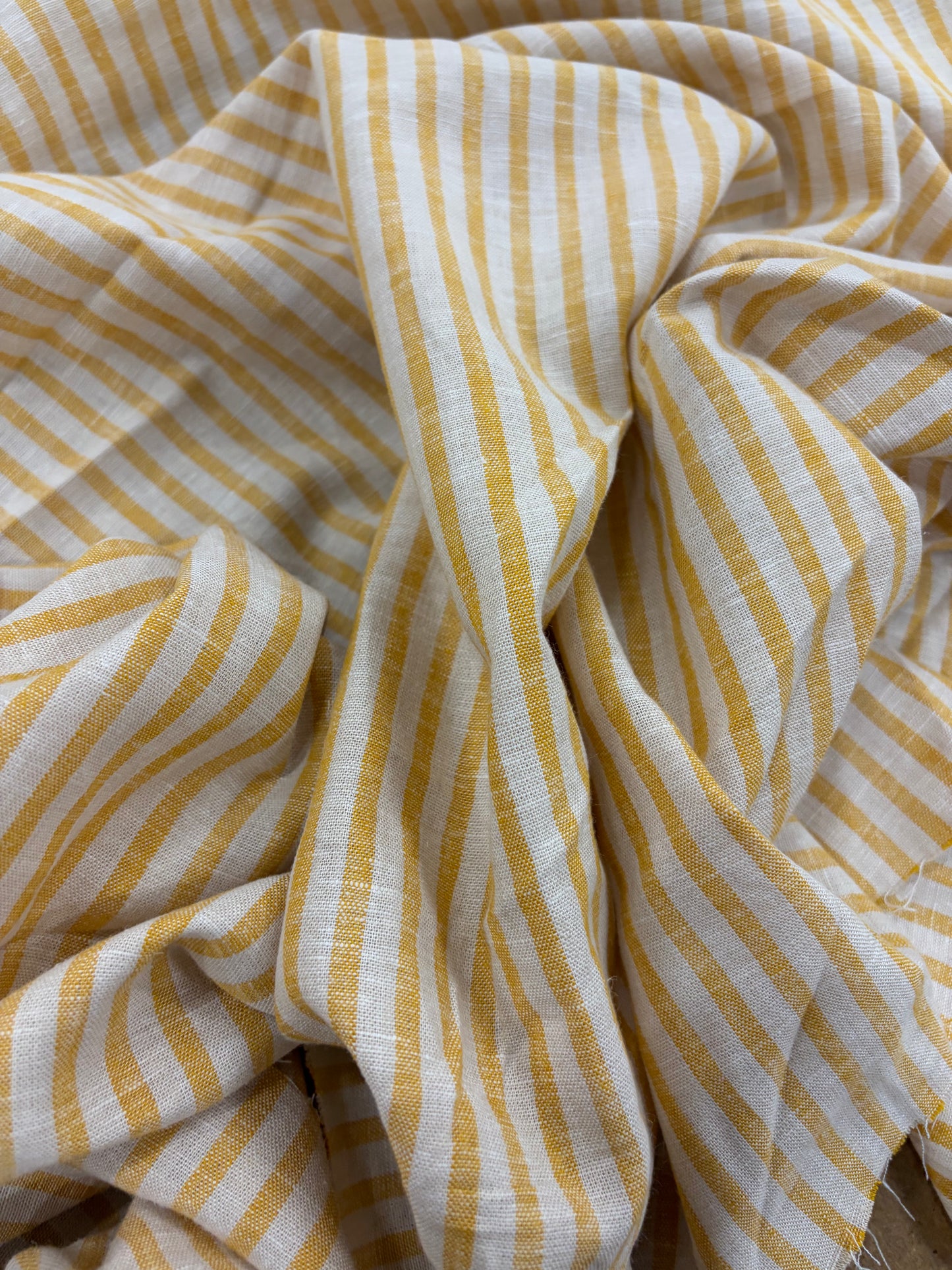 WALTHER 002 Oxford striped cotton shirting fabric yellow