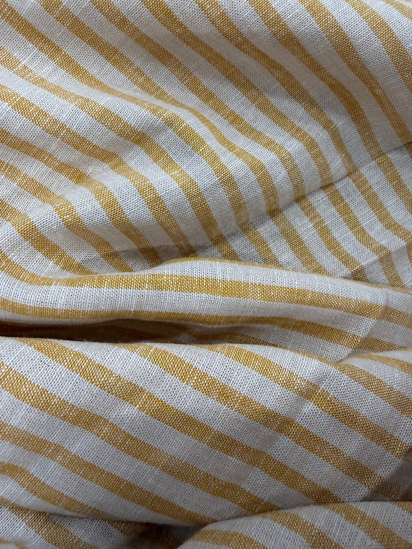 WALTHER 002 Oxford striped cotton shirting fabric yellow
