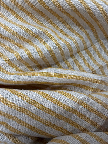 WALTHER 002 Oxford striped cotton shirting fabric yellow