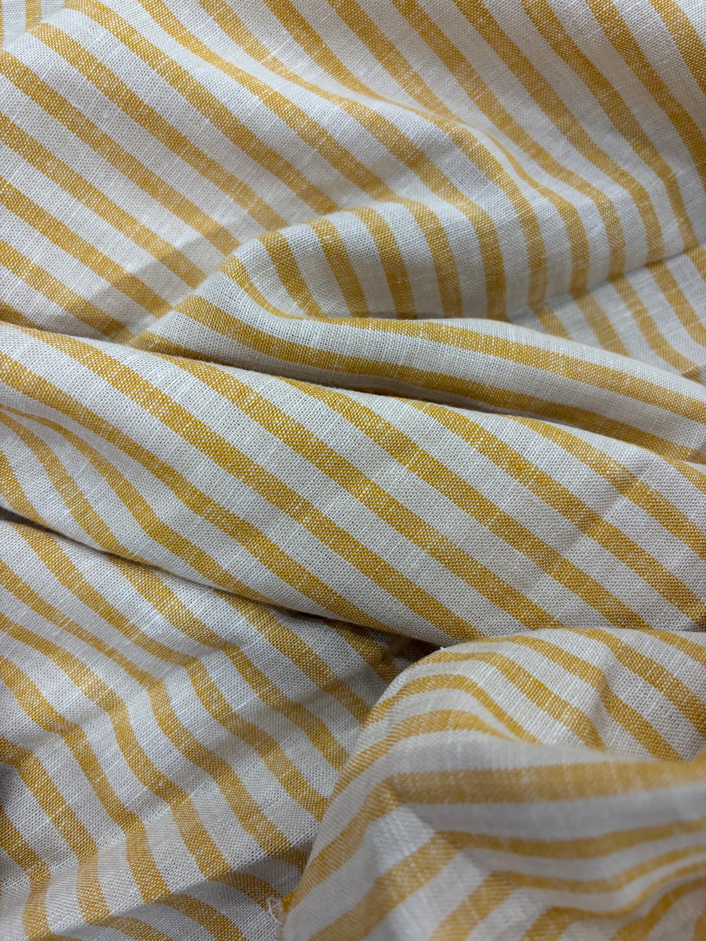 WALTHER 002 Oxford striped cotton shirting fabric yellow