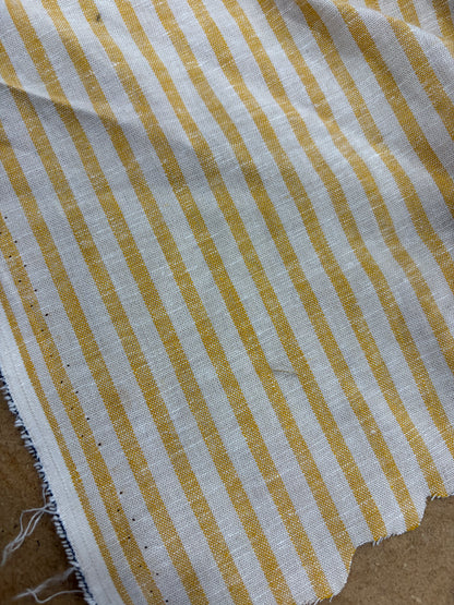 WALTHER 002 Oxford striped cotton shirting fabric yellow