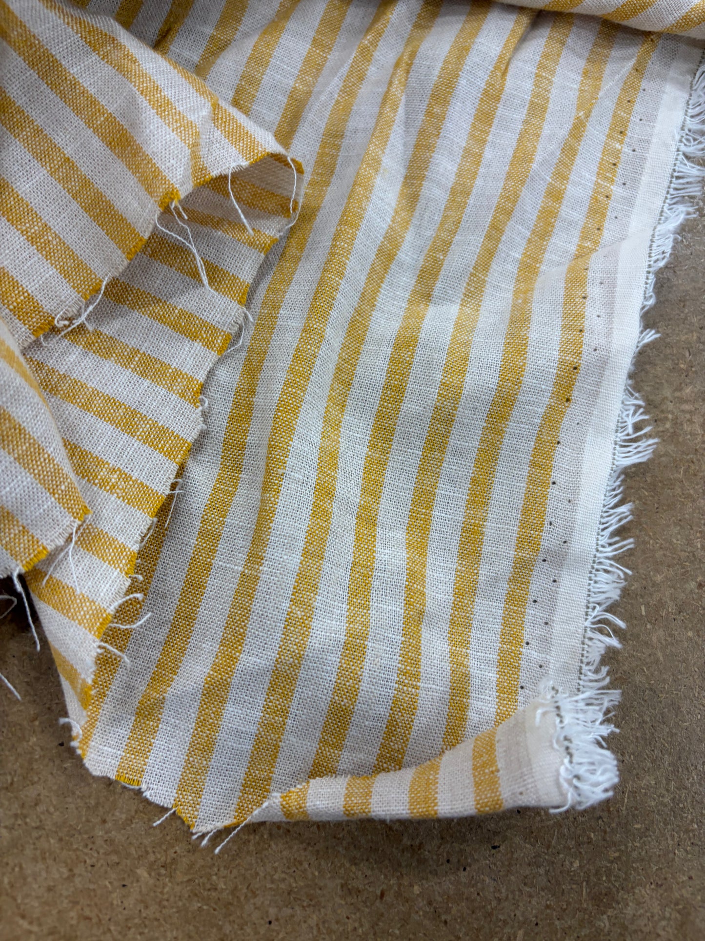 WALTHER 002 Oxford striped cotton shirting fabric yellow