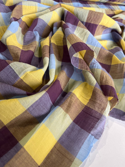 BAKU 023 cotton seersucker check