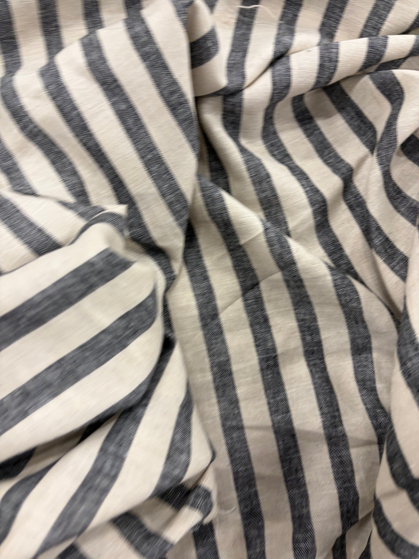 WALTHER 003 Oxford striped cotton shirting fabric navy