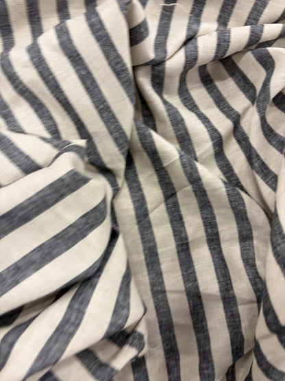 WALTHER 003 Oxford striped cotton shirting fabric navy