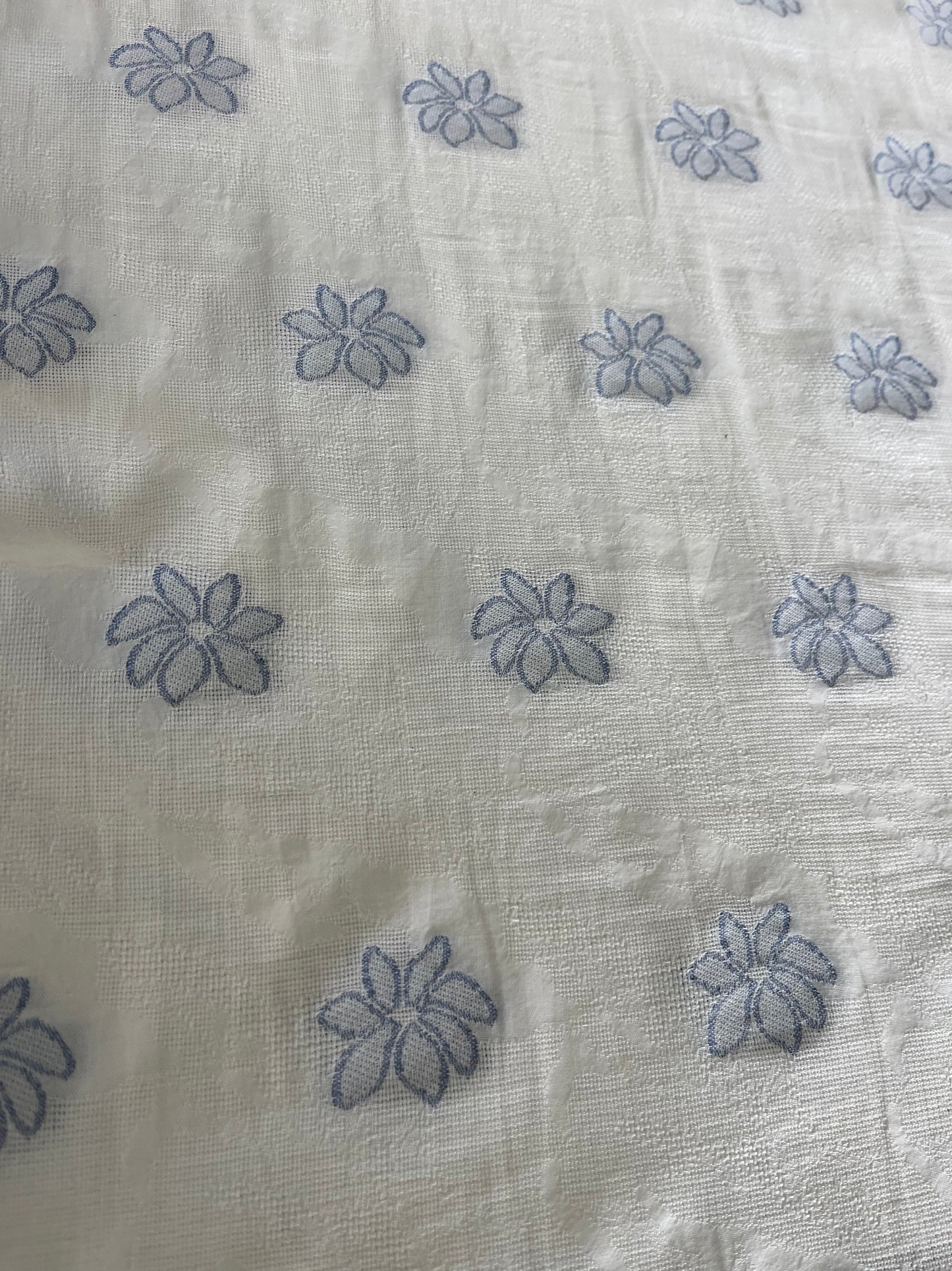 BAKU 024 cotton embroidered flowers indigo