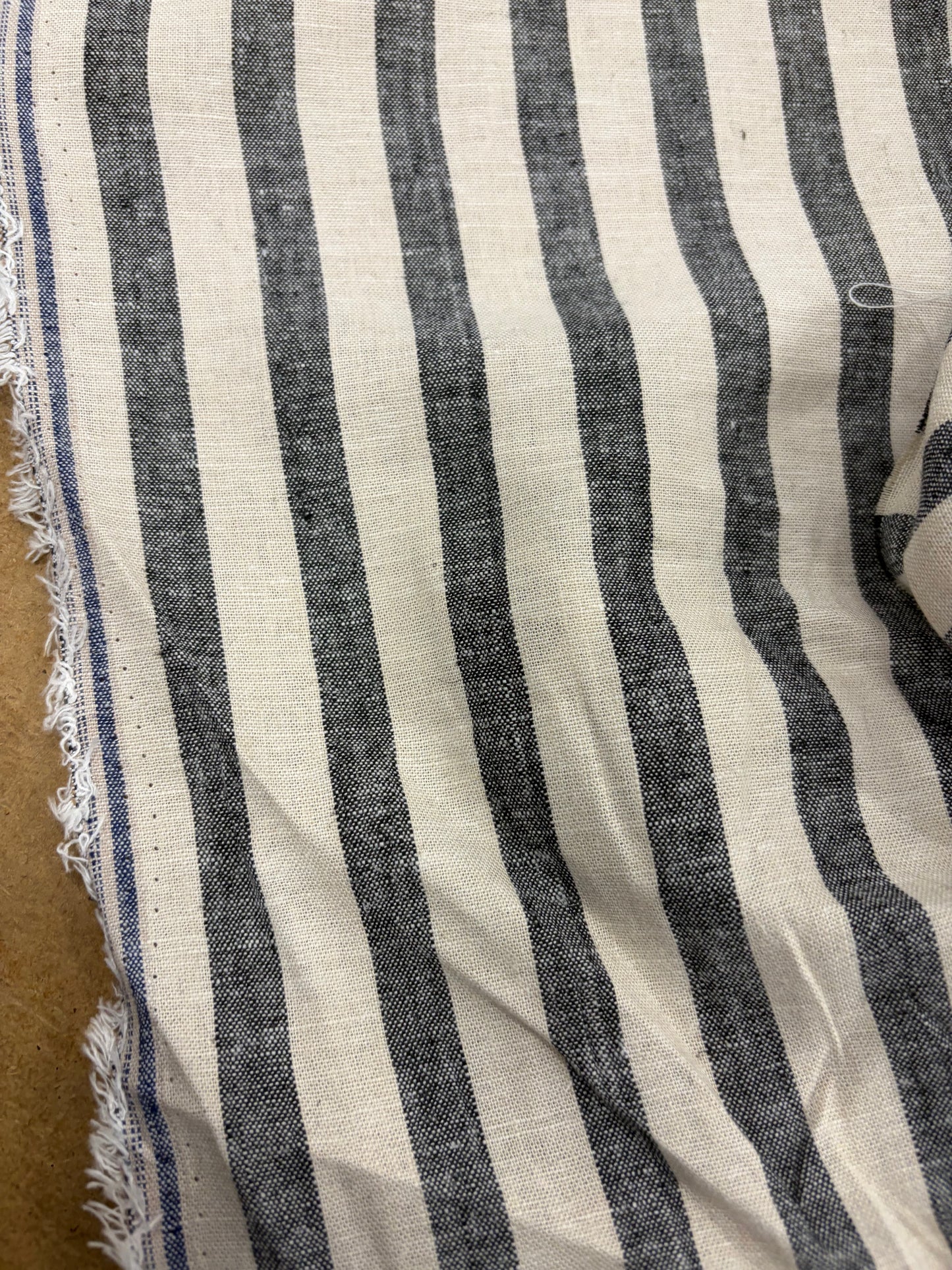 WALTHER 003 Oxford striped cotton shirting fabric navy