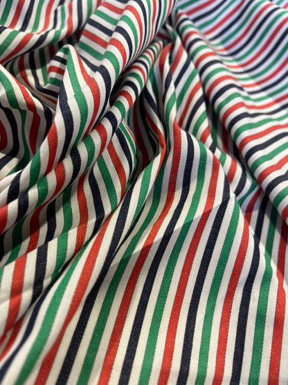 PC BAKU 026 cotton woven stripe akris/green