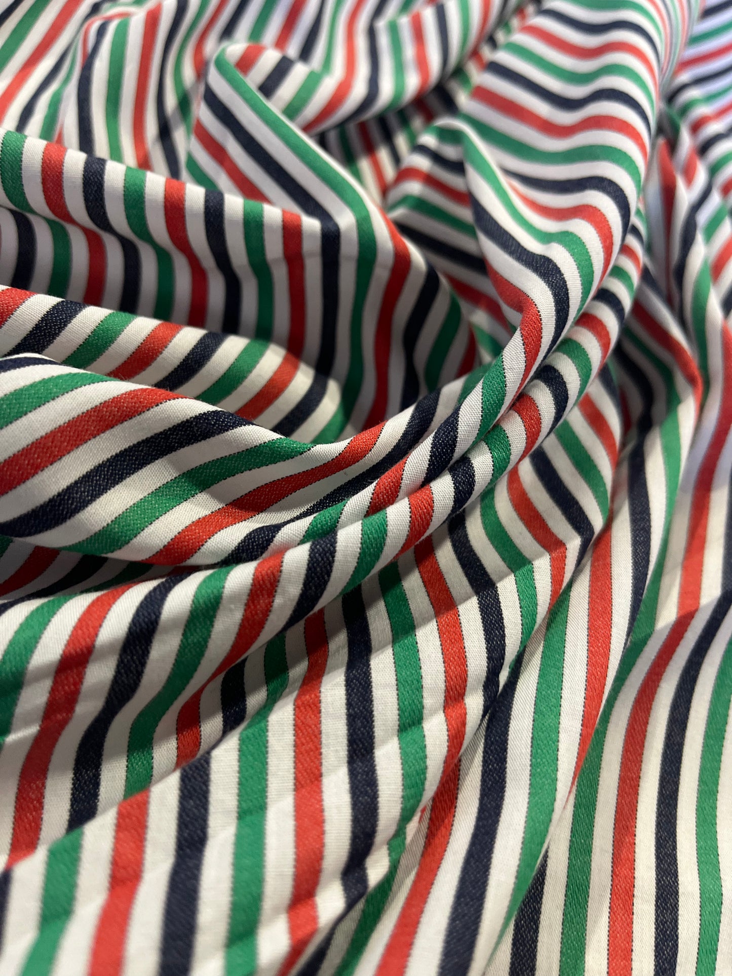 BAKU O26 cotton woven stripe akris/green