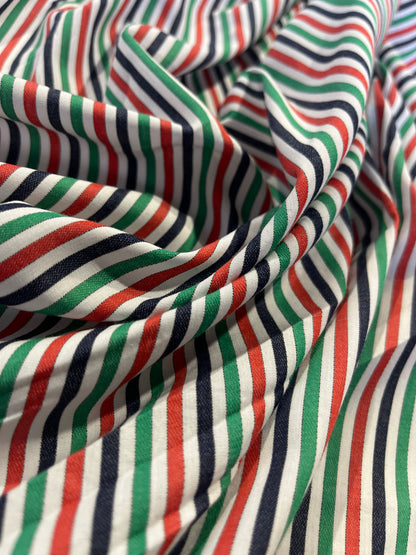 PC BAKU 026 cotton woven stripe akris/green