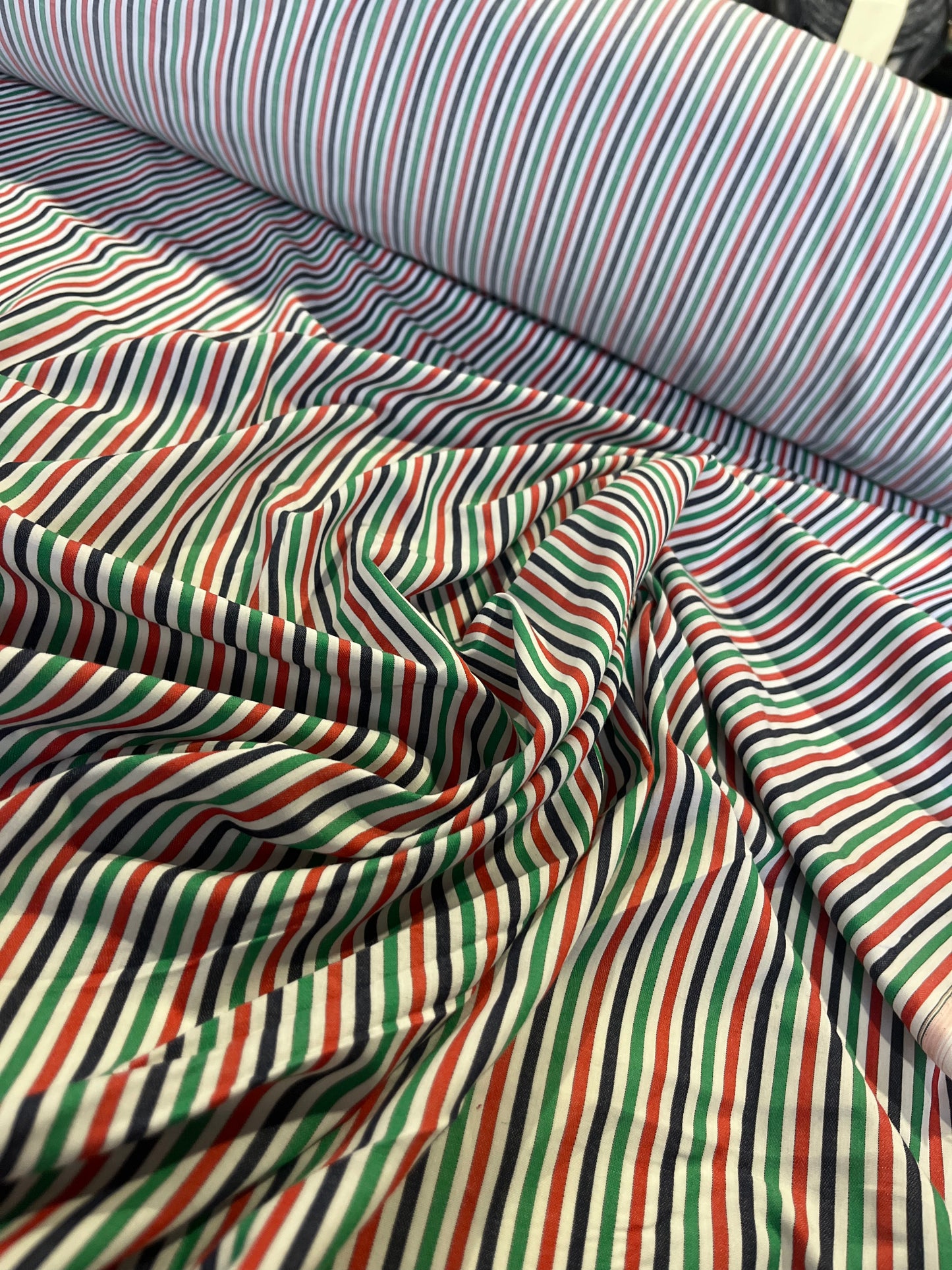 BAKU O26 cotton woven stripe akris/green