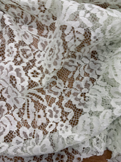 WALTHER 007 soft mint coloured woven lace "dentelle"