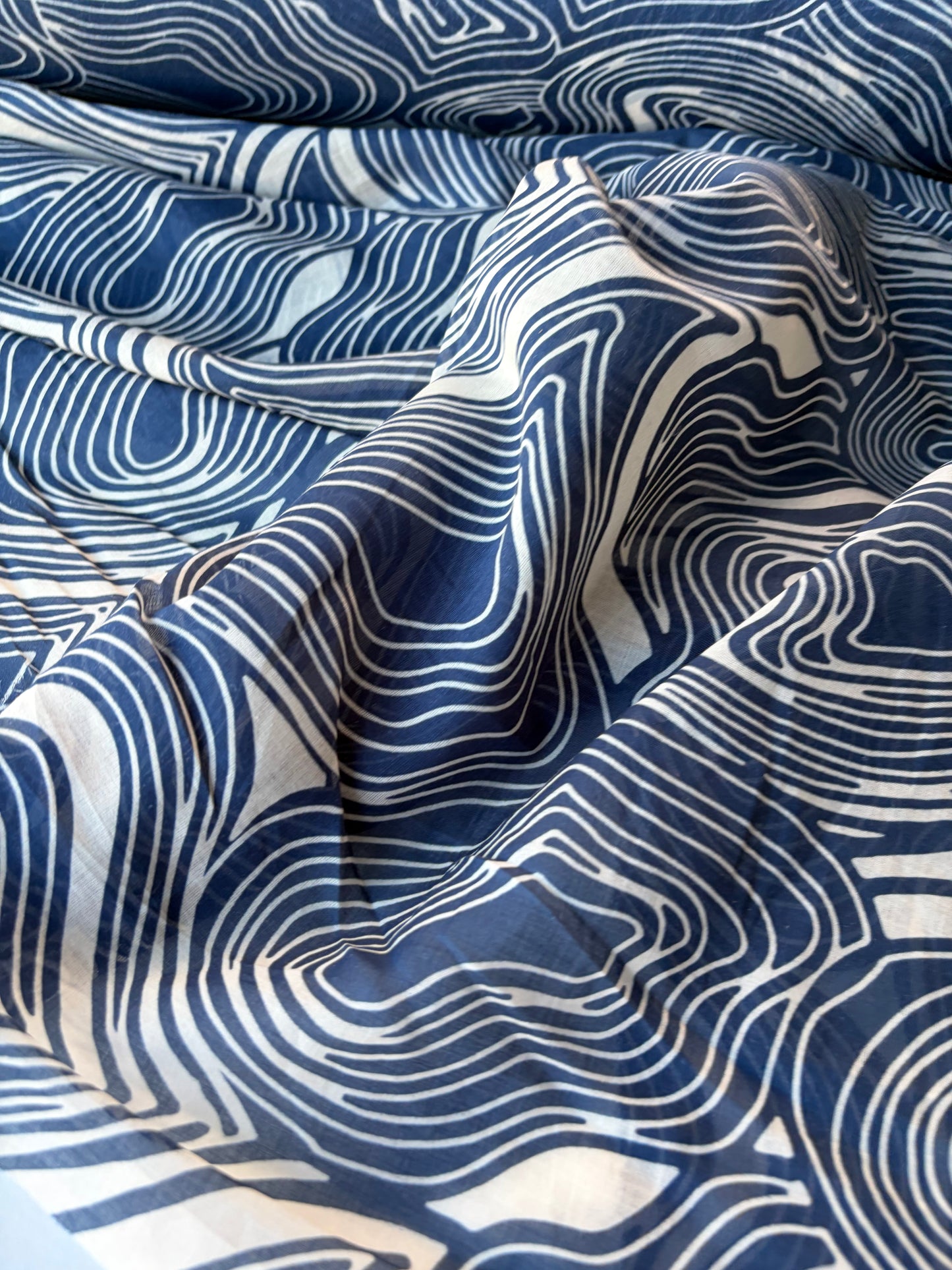 RALPH 011 indigo/white cotton voile print