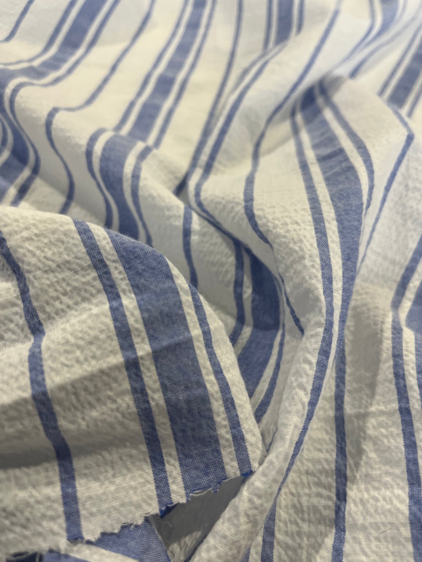 BAKU O28 washed cotton woven stripe indigo/white