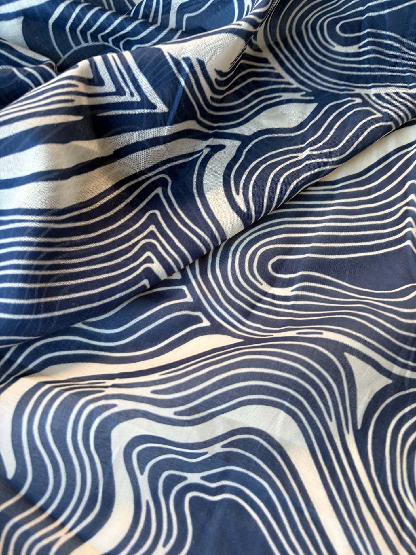 RALPH 011 indigo/white cotton voile print