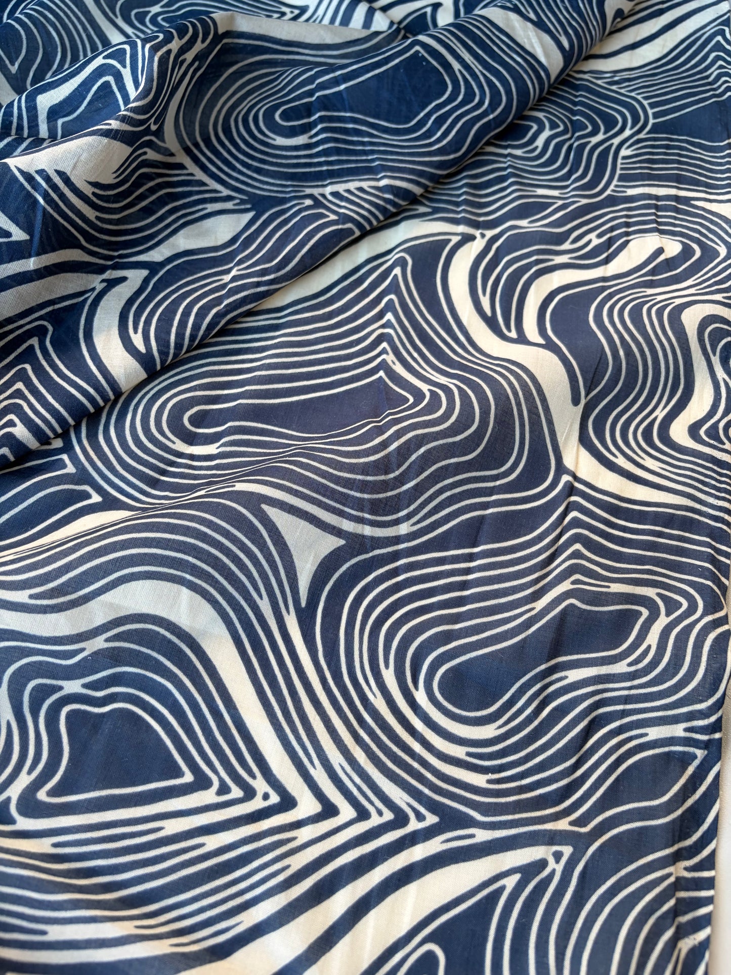 RALPH 011 indigo/white cotton voile print