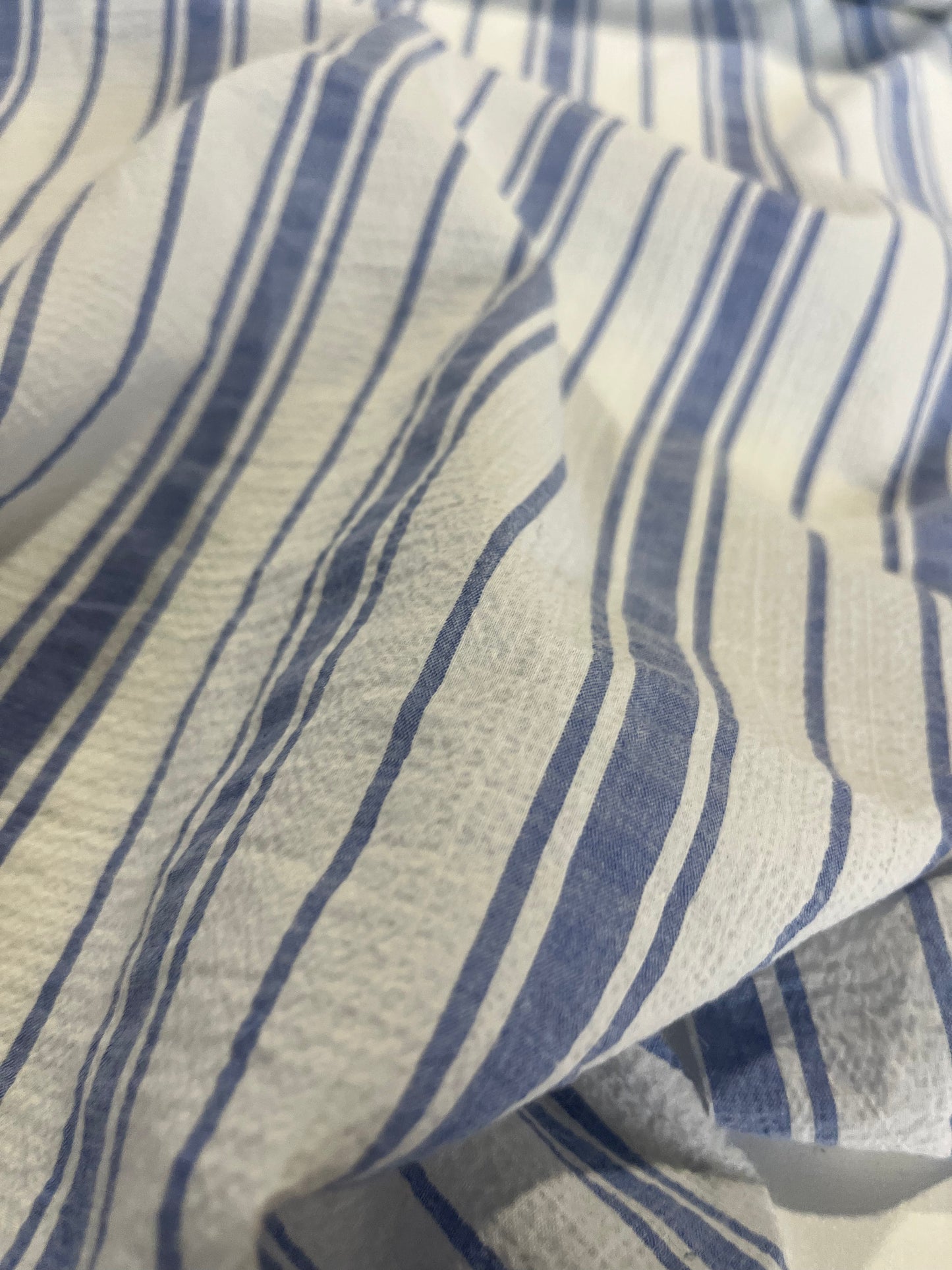 BAKU O28 washed cotton woven stripe indigo/white