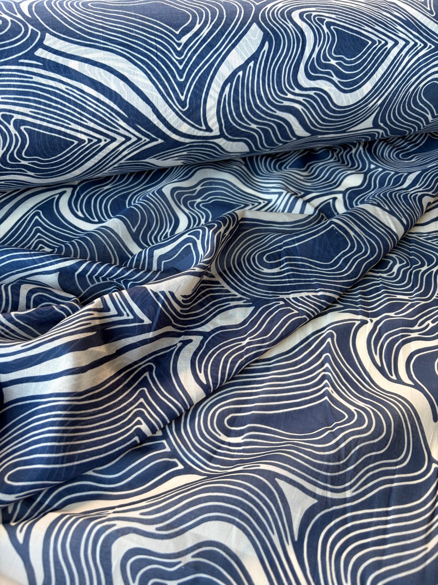 RALPH 011 indigo/white cotton voile print
