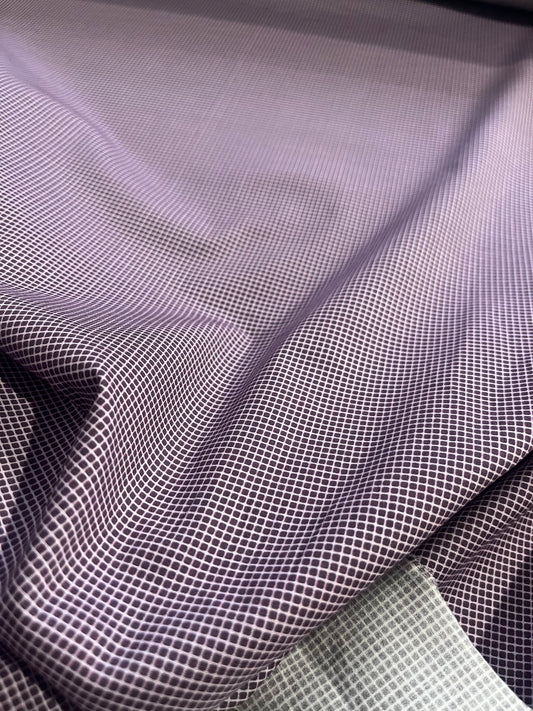 CASIMIR 145 poplin stretch small check aubergine