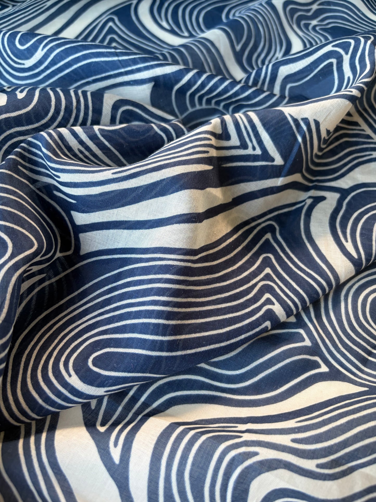 RALPH 011 indigo/white cotton voile print
