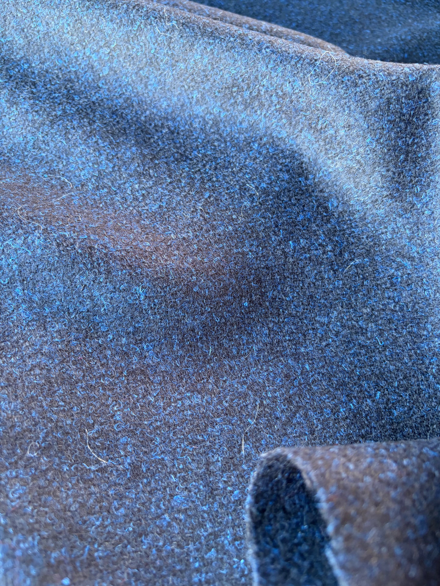RALPH 012 navy/cobalt spickled carded wool drape