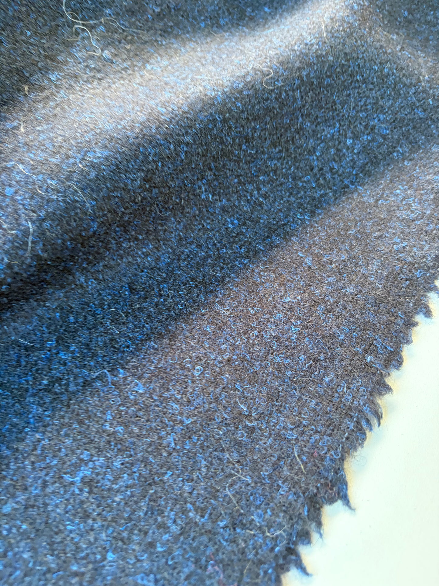RALPH 012 navy/cobalt spickled carded wool drape